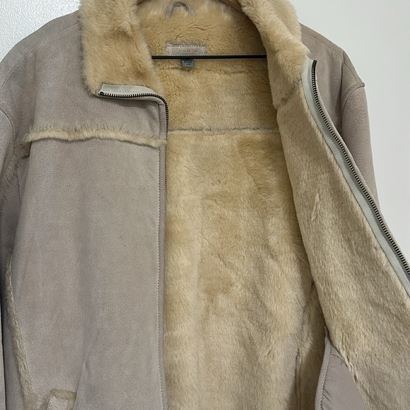 ALDO | Suede Leather Sherpa Lined Jacket - Picture 4 of 8